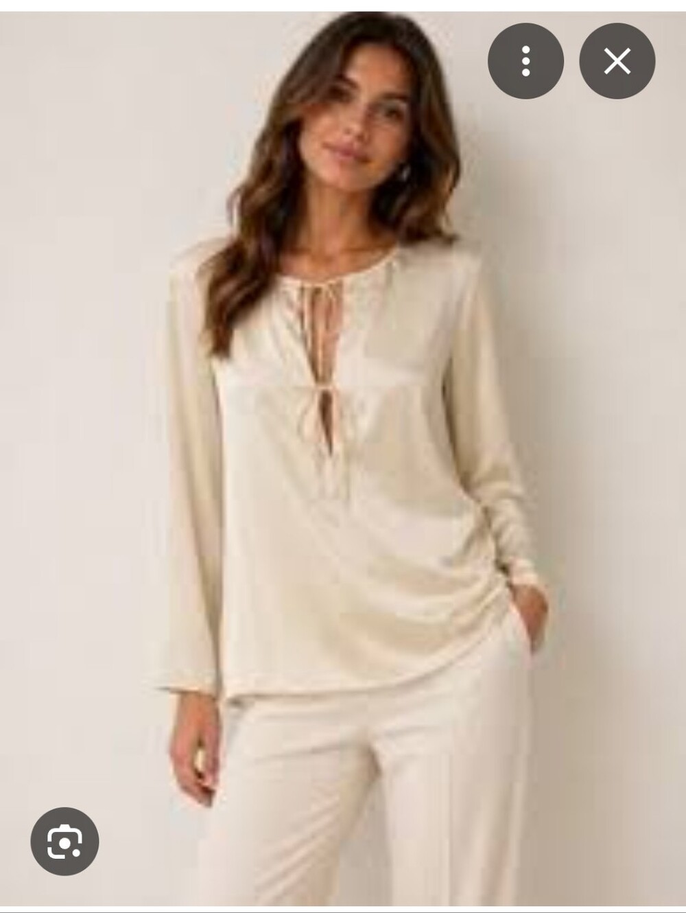Banana Republic Cream/light Tan Blouse With Ties